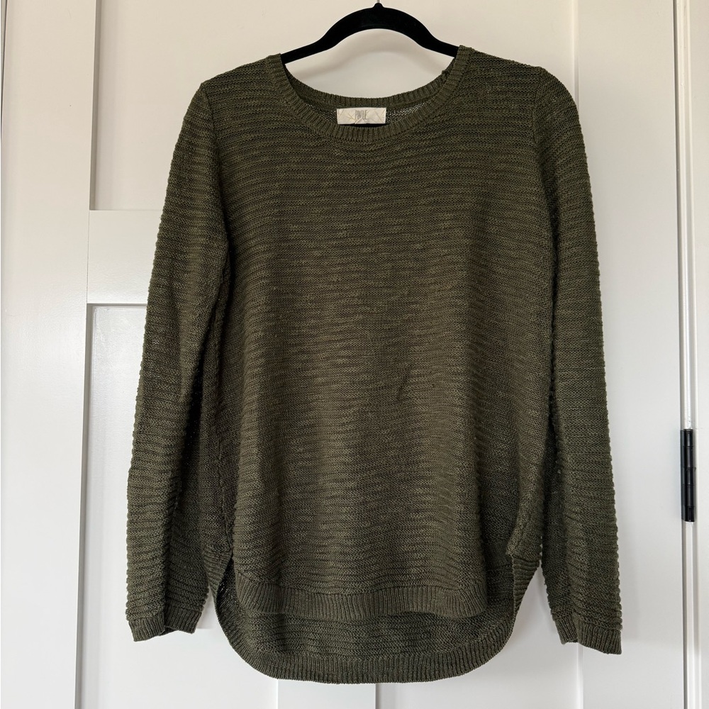 PINQUE
Axelia Textured Olive Green Women's Crew Neck Pullover